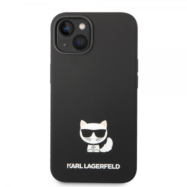 Karl Lagerfeld iPhone 14 Plus -suojakuori, Liquid Silicone Choupette, musta