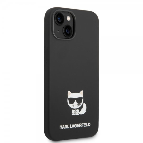 Karl Lagerfeld iPhone 14 Plus -suojakuori, Liquid Silicone Choupette, musta