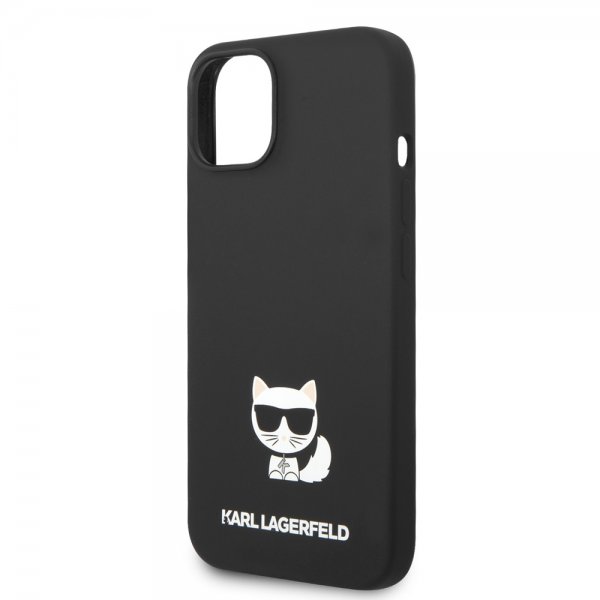 Karl Lagerfeld iPhone 14 Plus -suojakuori, Liquid Silicone Choupette, musta
