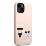 Karl Lagerfeld iPhone 14 Plus -suojakuori Liquid Silicone Karl & Choupette MagSafe, pinkki