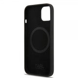Karl Lagerfeld iPhone 14 Plus -kuori Liquid Silicone Karl & Choupette MagSafe, musta