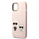 Karl Lagerfeld iPhone 14 Plus -suojakuori Liquid Silicone Karl & Choupette Pink