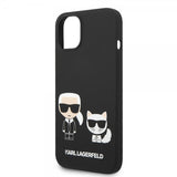 Karl Lagerfeld iPhone 14 Plus -kuori Liquid Silicone Karl & Choupette Musta