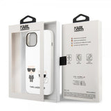Karl Lagerfeld iPhone 14 Plus Kuori Liquid Silicone Karl & Choupette Valkoinen