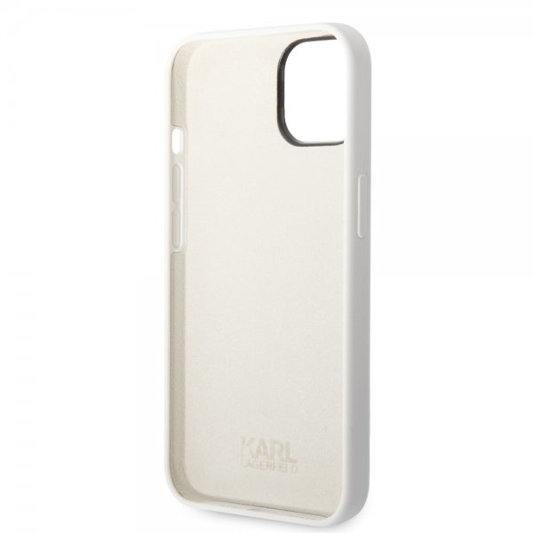 Karl Lagerfeld iPhone 14 Plus Kuori Liquid Silicone Karl & Choupette Valkoinen