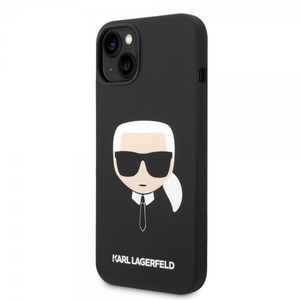 Karl Lagerfeld iPhone 14 Plus -kuori Liquid Silicone Karl MagSafe Musta