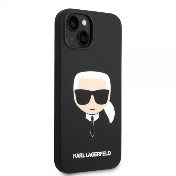 Karl Lagerfeld iPhone 14 Plus -kuori Liquid Silicone Karl MagSafe Musta