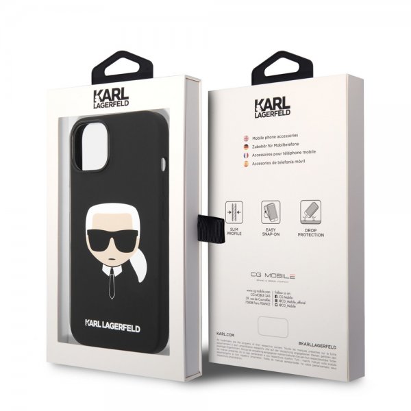 Karl Lagerfeld iPhone 14 Plus Liquid Silicone Karl Musta
