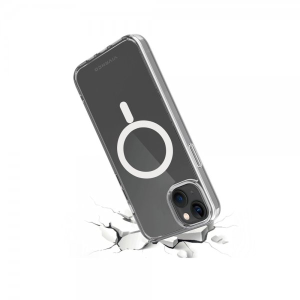 Vivanco iPhone 14 Plus -kuori Mag Steady, läpinäkyvä