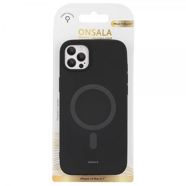 Onsala iPhone 14 Plus MagSeries silikonikuori, musta
