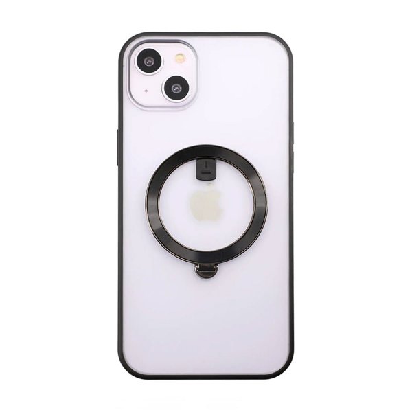 Rvelon iPhone 14 Plus -kuori, kierrettävä MagSafe-teline, musta