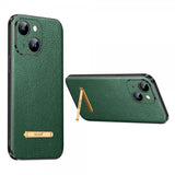 Sulada iPhone 14 Plus -kuori jalustalla, vihreä