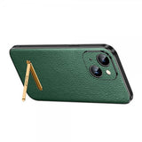 Sulada iPhone 14 Plus -kuori jalustalla, vihreä