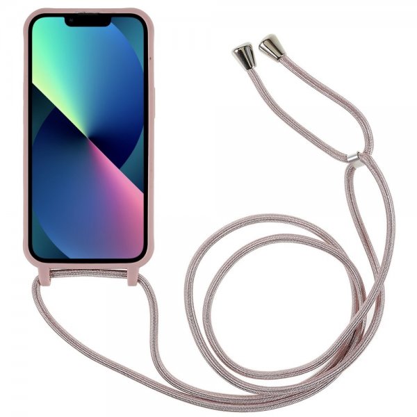 iPhone 14 Plus -suojakuori hihnalla, tummanpunainen