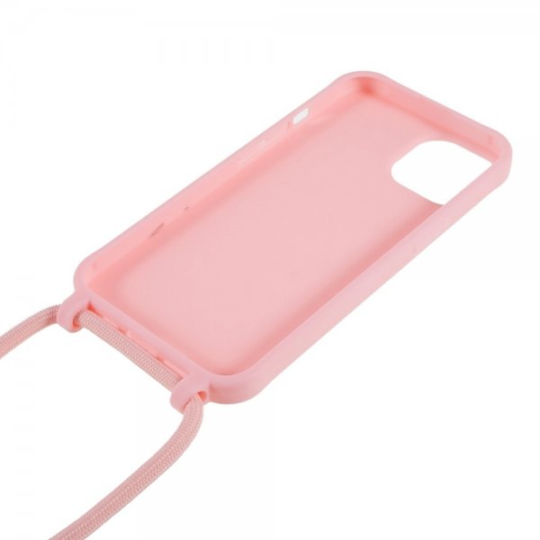iPhone 14 Plus -kuoret hihnalla, pinkki