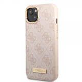 Guess iPhone 14 Plus Kuori Metallilevylogo MagSafe Ruusukulta