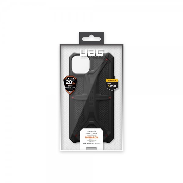 Urban Armor Gear (UAG) iPhone 14 Plus -kuori, Monarch Kevlar Black