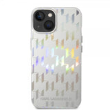 Karl Lagerfeld iPhone 14 Plus -suojakuori Monogram Iridescent Silver