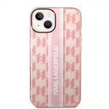 Karl Lagerfeld iPhone 14 Plus Kuori Monogram Vertical Stripe Pink