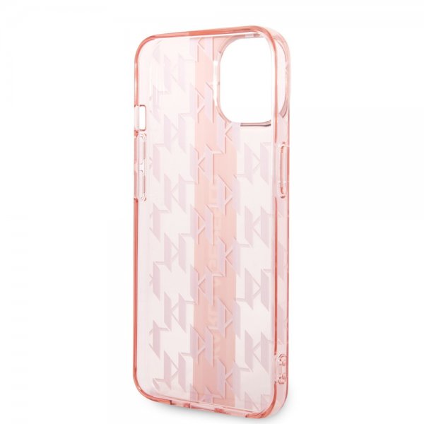 Karl Lagerfeld iPhone 14 Plus Kuori Monogram Vertical Stripe Pink