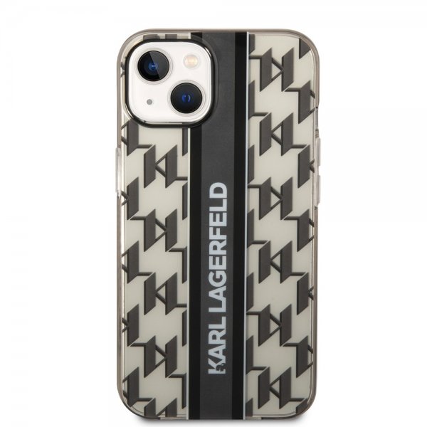 Karl Lagerfeld iPhone 14 Plus -suojakuori Monogram Vertical Stripe Musta