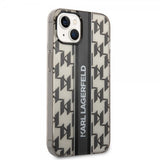 Karl Lagerfeld iPhone 14 Plus -suojakuori Monogram Vertical Stripe Musta