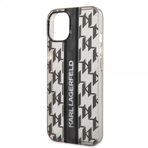 Karl Lagerfeld iPhone 14 Plus -suojakuori Monogram Vertical Stripe Musta