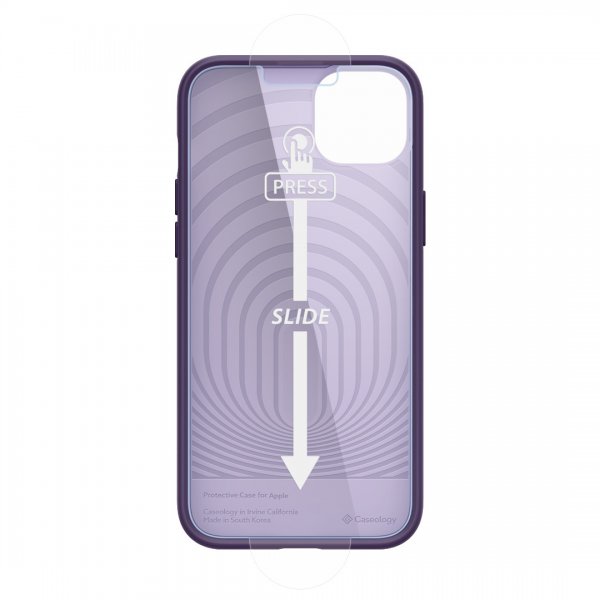 Caseology iPhone 14 Plus -suojakuori ja näytönsuoja Nano Pop 360 Grape Purple
