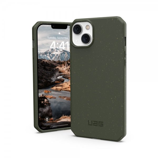 Urban Armor Gear (UAG) iPhone 14 Plus -suojakuori, Outback Biodegradable Cover, oliivi