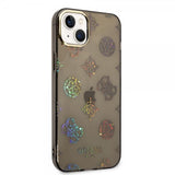 Guess iPhone 14 Plus Kuori Peony Glitter Musta