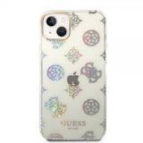 Guess iPhone 14 Plus -kuori, Peony Glitter White