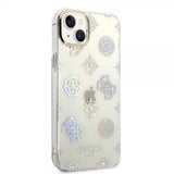 Guess iPhone 14 Plus -kuori, Peony Glitter White