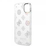 Guess iPhone 14 Plus -kuori, Peony Glitter White