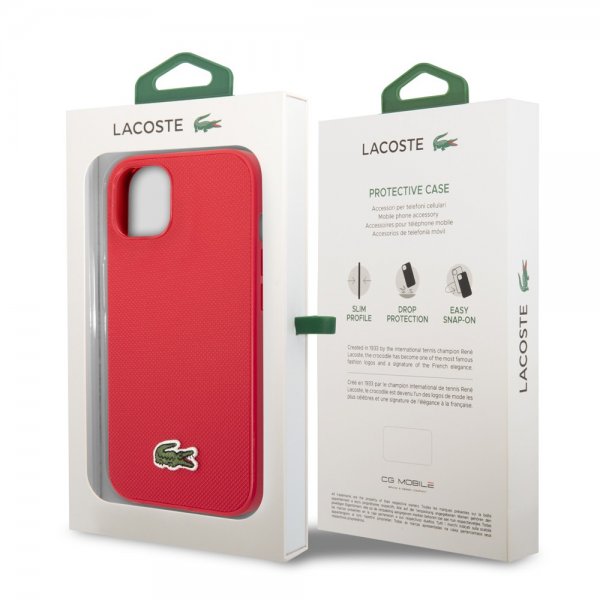 Lacoste iPhone 14 Plus -kuori Petit Pique Logo Punainen