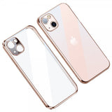 Sulada iPhone 14 Plus -kuori, jossa pinnoitettu reuna, ruusukulta