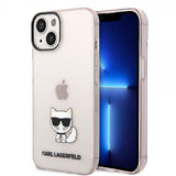 Karl Lagerfeld iPhone 14 Plus -suojakuori Printed Choupette Transparent Pink