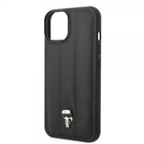 Karl Lagerfeld iPhone 14 Plus -kuori Quilted Nylon Puffy Case Ikonik Pin Musta
