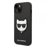 Karl Lagerfeld iPhone 14 Plus Saffiano Choupette -kuori, musta