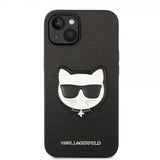 Karl Lagerfeld iPhone 14 Plus Saffiano Choupette -kuori, musta