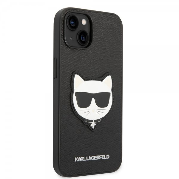 Karl Lagerfeld iPhone 14 Plus Saffiano Choupette -kuori, musta