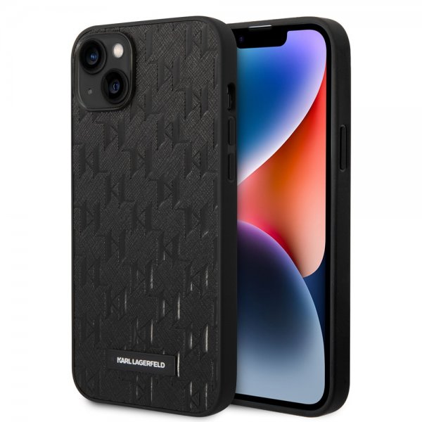 Karl Lagerfeld iPhone 14 Plus Saffiano Monogram Musta Kuori