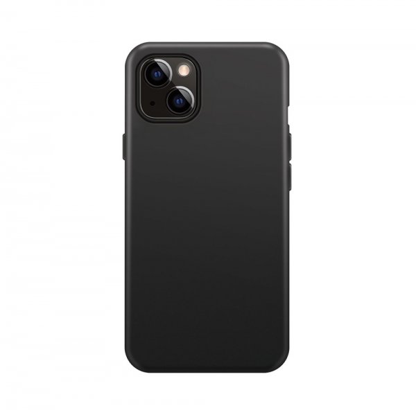 Xqisit iPhone 14 Plus silikonikuori, musta