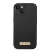 Guess iPhone 14 Plus -silikonikuori, jossa metallilevy ja MagSafe, musta