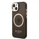 Guess iPhone 14 Plus Läpikuultava MagSafe-kuori Musta