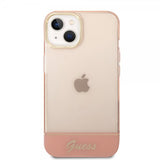 Guess iPhone 14 Plus Läpikuultava Ruusu -kuori