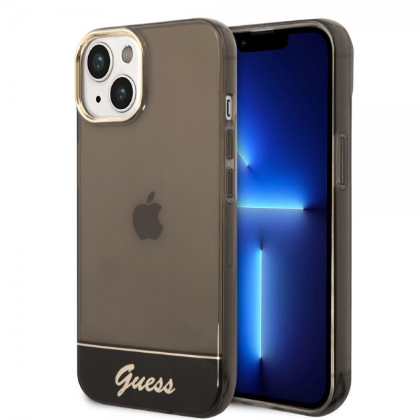Guess iPhone 14 Plus Läpikuultava Kuori Musta