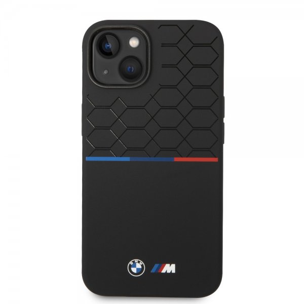 BMW iPhone 14 Plus kuori Tricolor Line & Logo musta