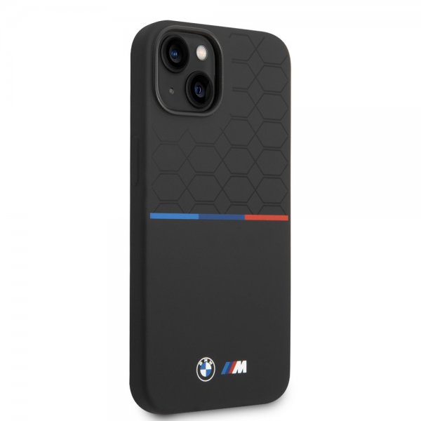 BMW iPhone 14 Plus kuori Tricolor Line & Logo musta