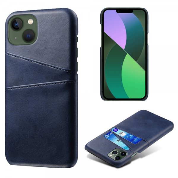 iPhone 14 Plus -kuori, kaksi korttipaikkaa, sininen