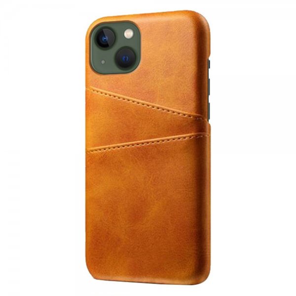 iPhone 14 Plus -kuoret kahdella korttipaikalla, vaaleanruskea